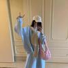 Design sense hooded shawl women lazy wind autumn and winter outside with navy collar scarf warm scarf hat integrated
