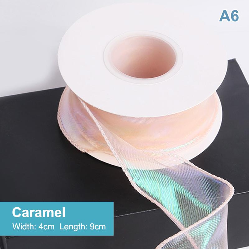 Fishtail Organza Ribbon 4Cm Reflective Iridescent Wavy Edge Ribbon For For Flower Bouquet Gifts Packaging Wedding Decorations