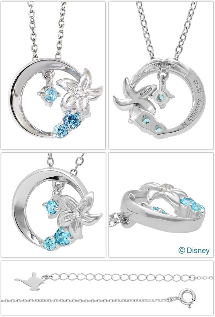 [Disney] Disney Limited Edition Special Edition Aladdin Jasmine Necklace, Sterling Silver 925, Diamond, Women's Gift, Adult