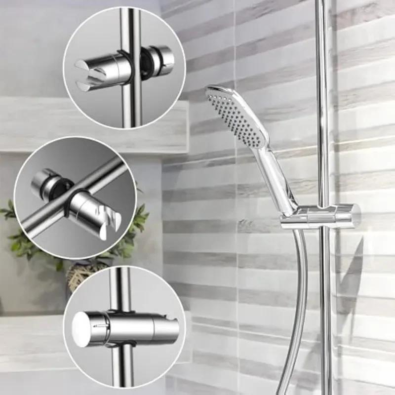 1pc Universal Shower Head Holder Adjustable 18~25mm ABS Chrome Shower Rail Holder Bathroom Accessories Shower Mounting Brackets