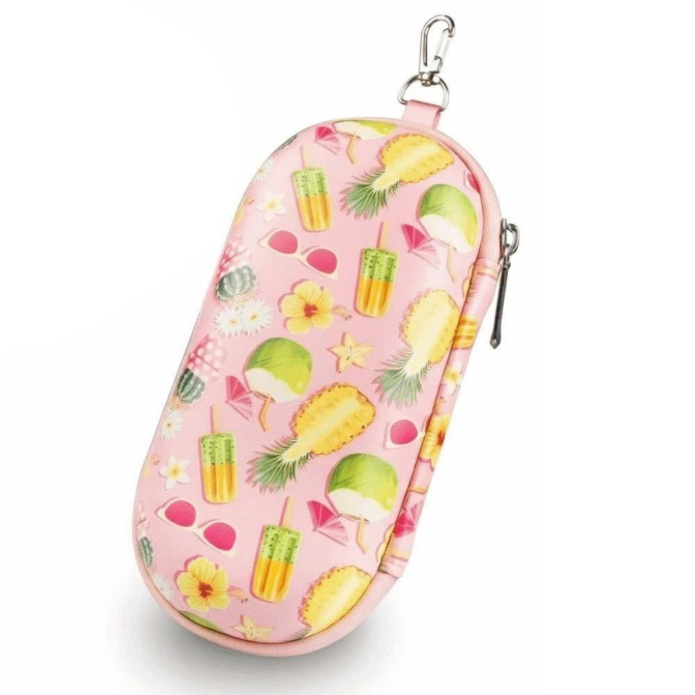 Portable 2 Slots Glasses Organizer Fruit Printed / Black EVA Double-layer Eyewears Storage Box Anti-lost Dust-proof