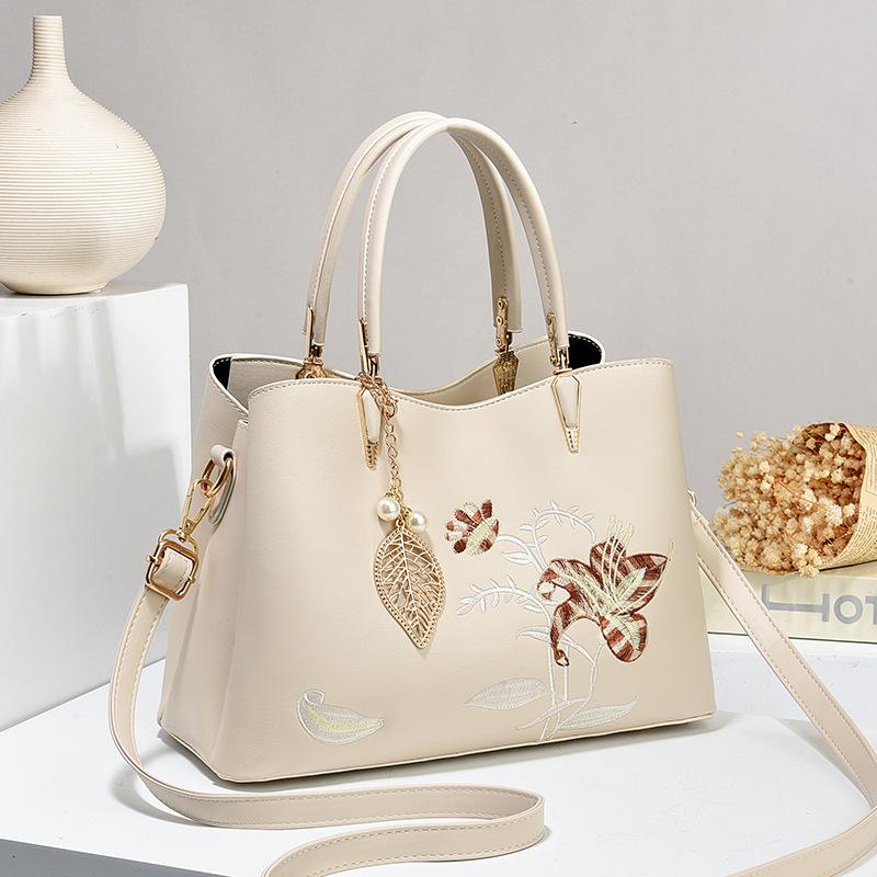 Fashion Casual Women Shoulder Bags Fashion Embroidered Ladies Handbag PU Leather Female Big Tote Bag Ladies Hand Bags Sac
