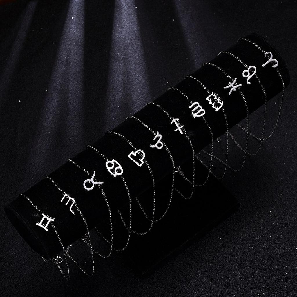 12 Constellation Pendant Necklace Zodiac Sign Jewelry Choker Necklace Charm Necklace Birthday Gifts Message Wish Card for Women