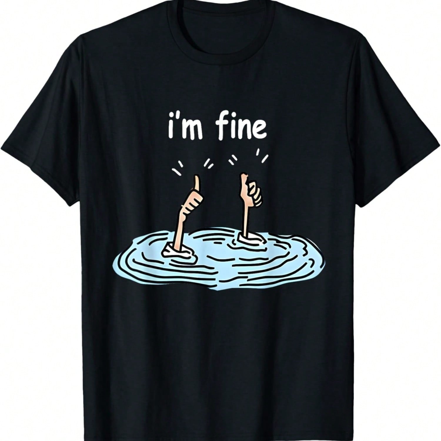 I m Fine Thumbs Up Two Like Hand Funny Sarcasm Humor Graphic T-Shirt S разноцветный