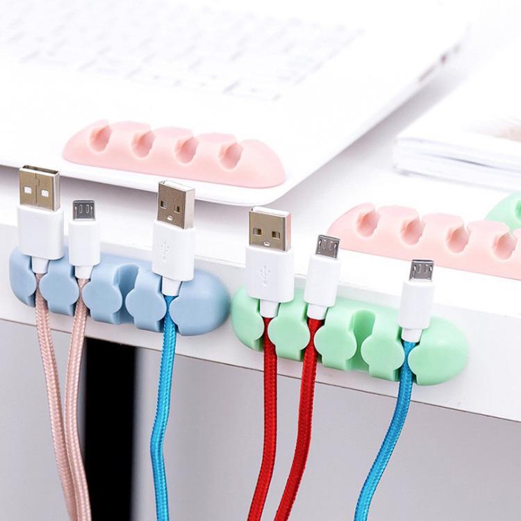 3 4 Button Cable Holder Protector Management Device Organizer Desktop Plug Retention Clips Power Cord Winder