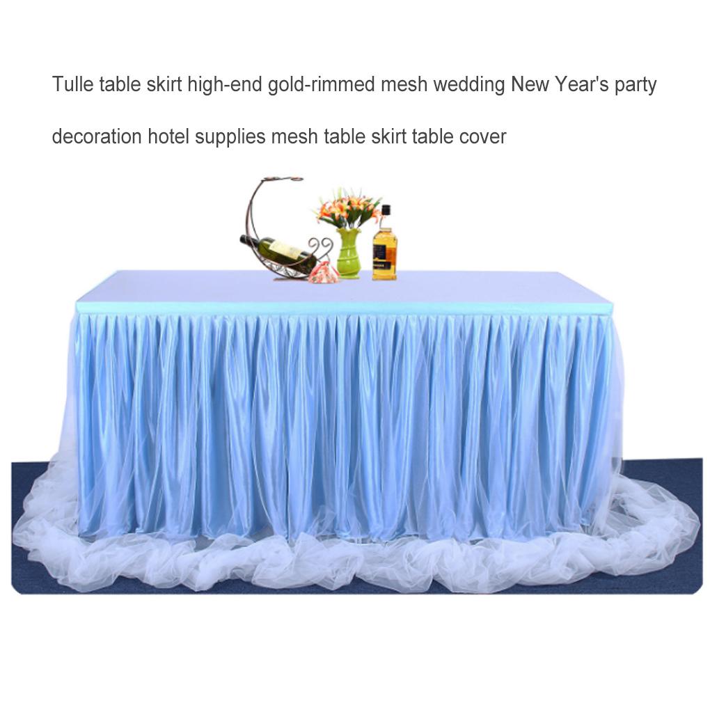 Table Skirt Mesh Tables Cover High-End Home Decor Christmas Halloween Thanksgiving Wedding Year's Celebrations