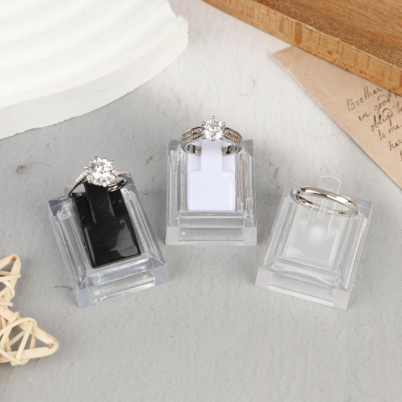 5Pcs Clear Ring Display Stands Ring Jewelry Tray Ring Storage Organizer Shelf For Jewelry Counter Showcase Display Prop