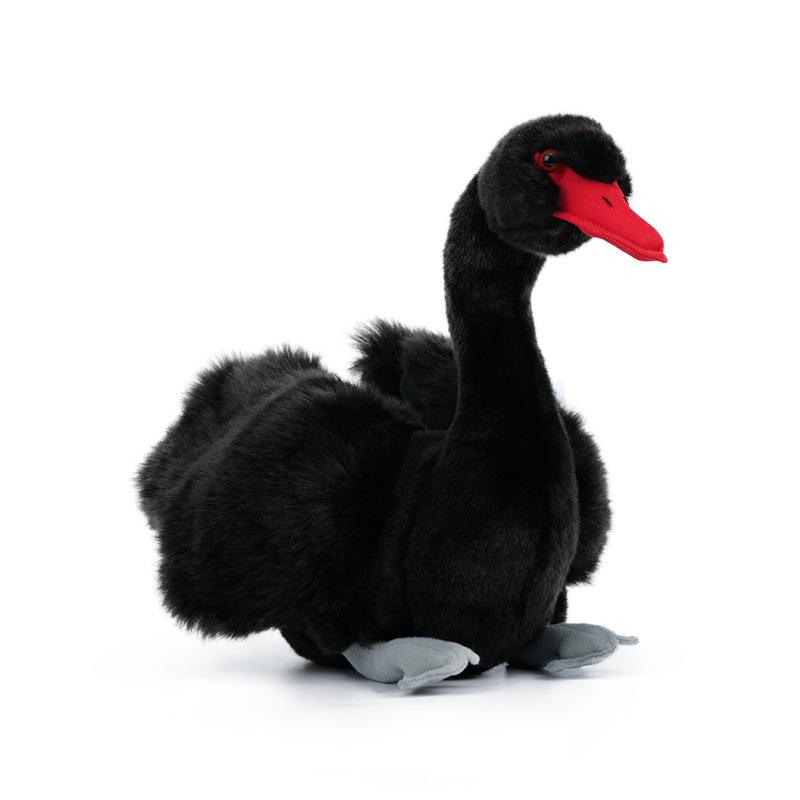 New Doll Simulation Swan Plush Doll Cute Black and White Swan Children s Doll чёрный