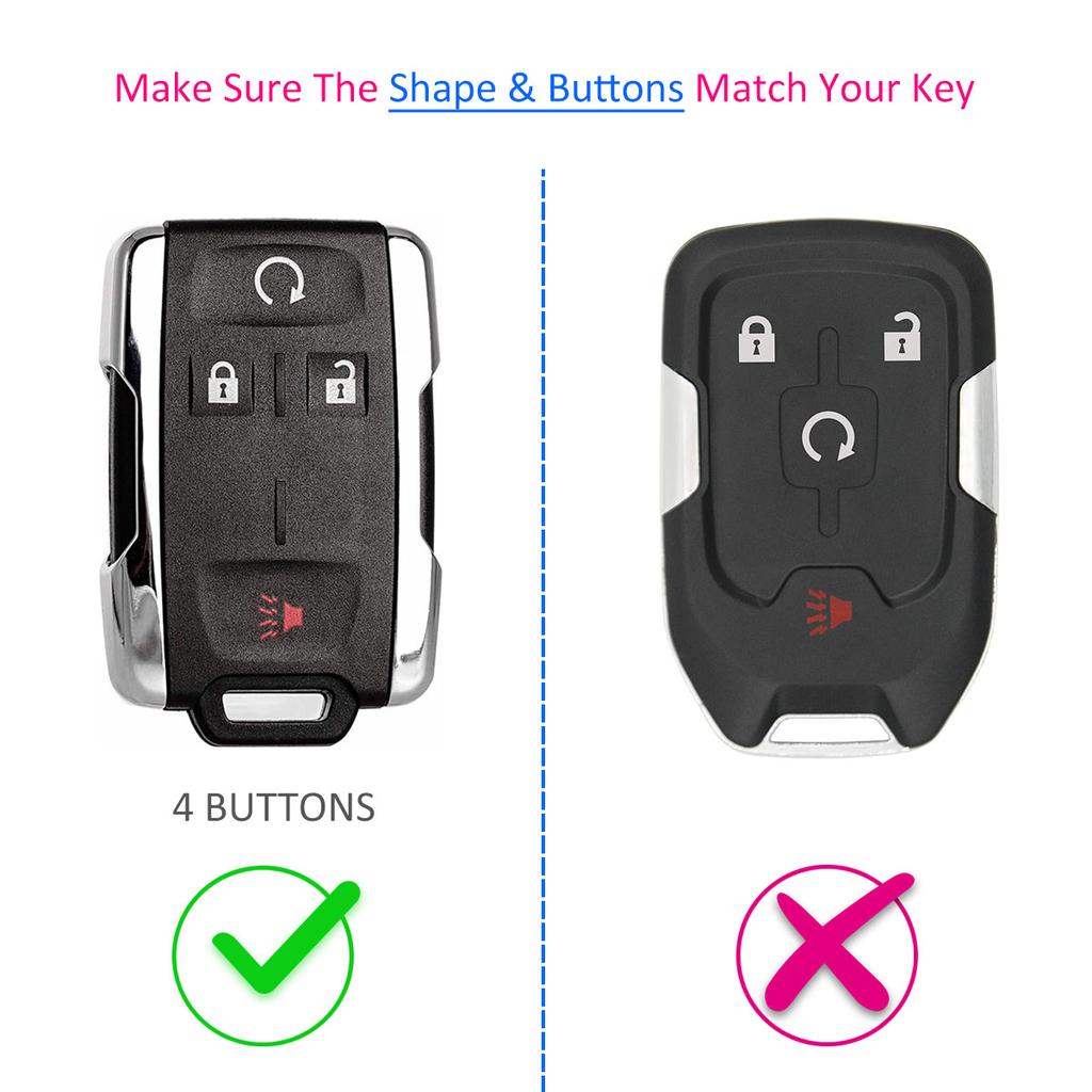 2X Silicone Car Key Fob Cover Case Holder Keychain For Chevrolet Colorado Silverado Gmc Sierra 1500 2500Hd 3500Hd Canyon