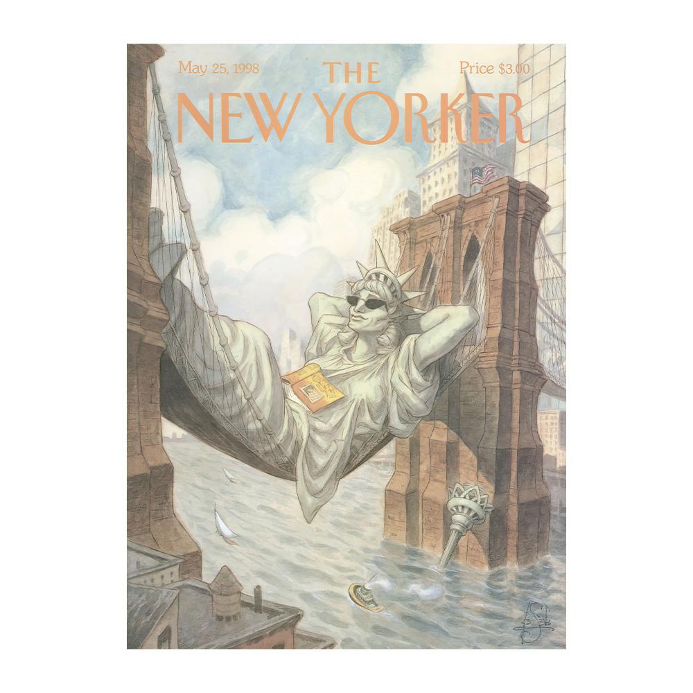 Poster Rivista New Yorker Pittura su Tela Impermeabile Decorazione Caffè Bar Casa Adatto per Soggiorno Camera da Letto 30x40cm