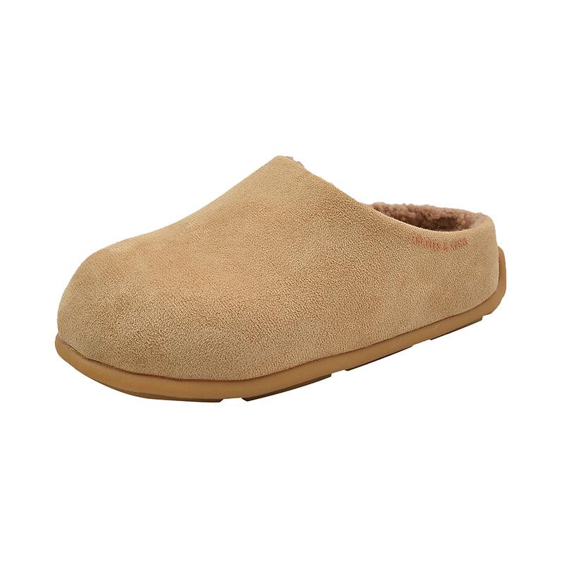 Cotton slippers women's 2025 new velvet lazy one pedal niche fashion comfortable versatile height bag head women's drag