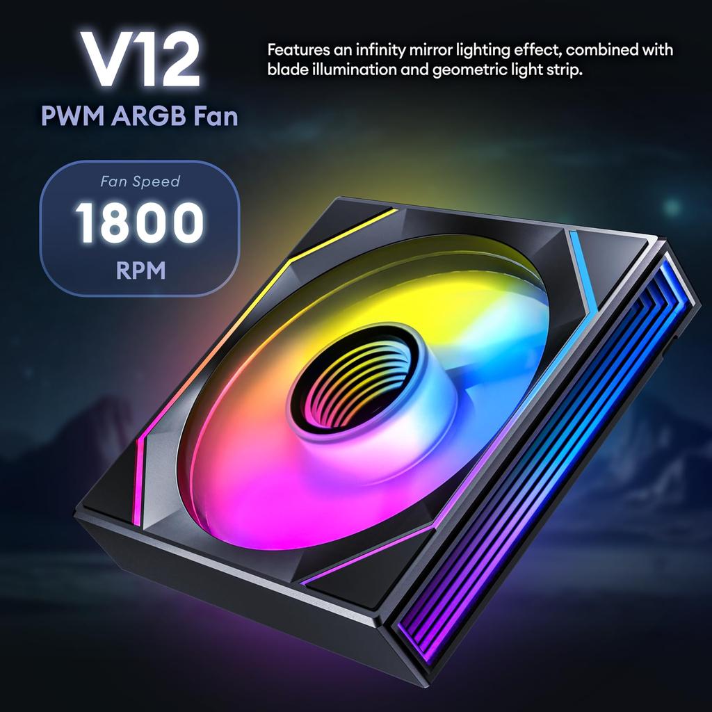 Okinos Aqua 6 Infinity Black PC Case: A Pillarless ATX-compatible PC Case with 3 ARGB Fans Included As Standard. (OKINOS AQUA 6 Infinity Mid-Tower