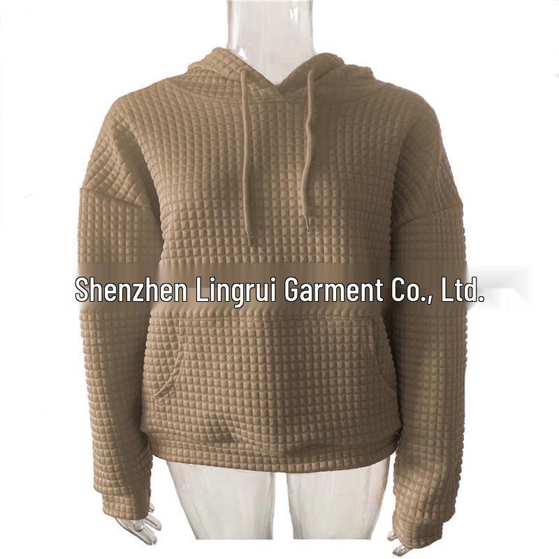 Women's 2023 Loose Pullover Hoodie with Kangaroo Pocket, Long Sleeve, Drawstring, Drop Shoulder