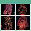 Luz de Noite LED 3D Star Wars com Controle de Toque para Decoração de Quarto e Presente