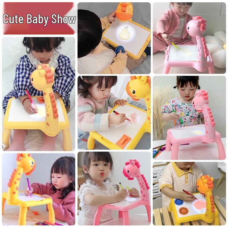 Deer-Shaped Multifunctional Projection Drawing and Writing Table for Kids