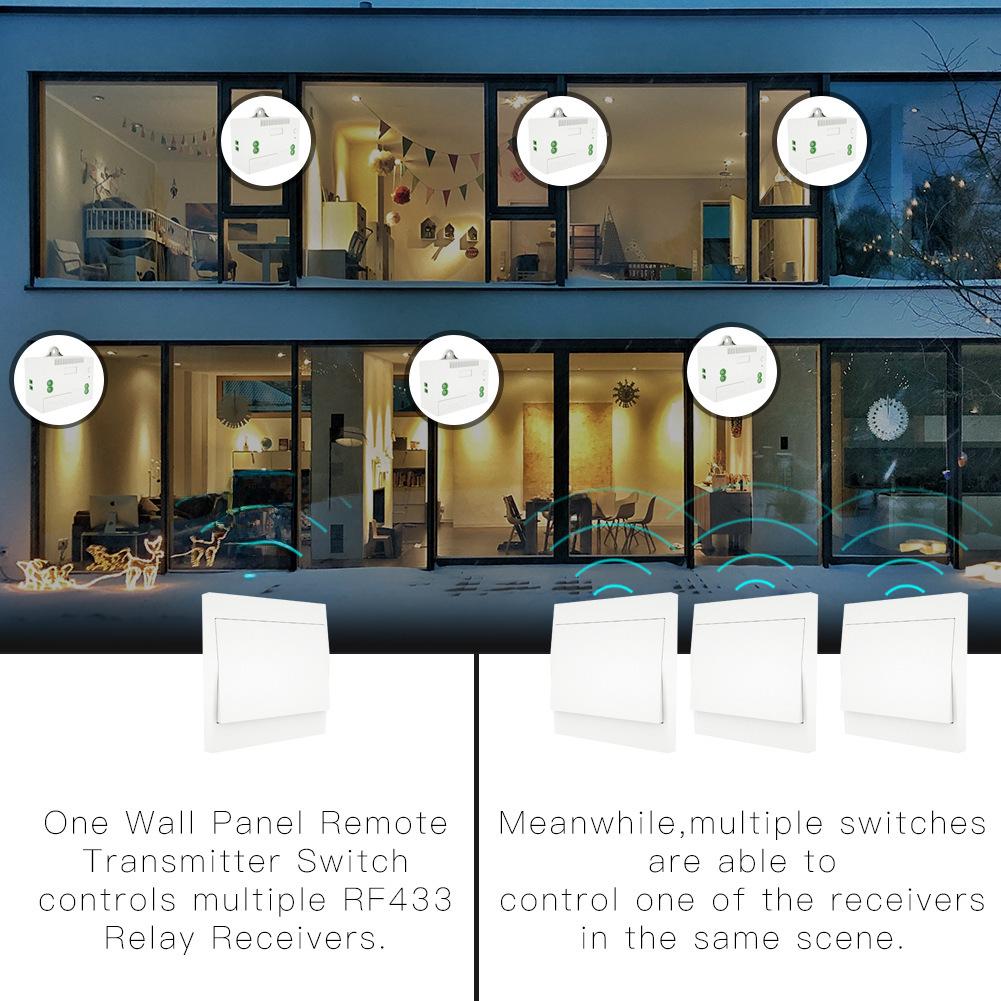 Battery-free Wireless Smart Light Switch, Stick-on Panel, 220V