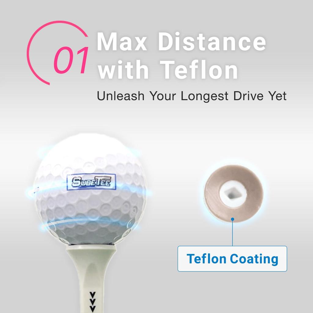 Subetee Golf Tee SUBE Professionelles Tee (3 Stück) Rosa SUBE6102PK