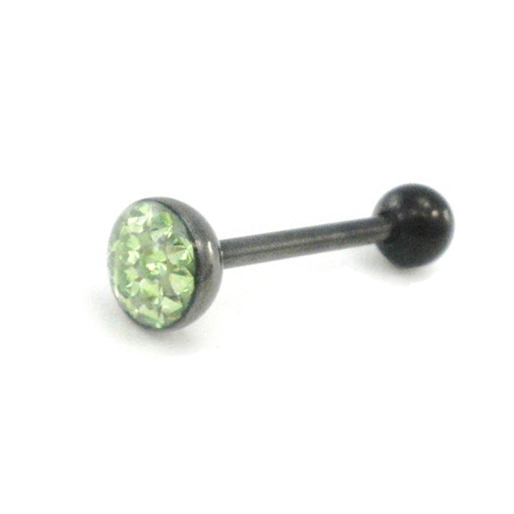 Les Trésors De Lily [I9464] - Green 'Crystal' Tongue Piercing