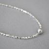 Korean Style Sparkling Irregular Silver Beaded Clavicle Necklace for Women