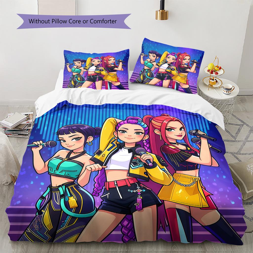 HUNTRIX Pattern Bedding Quilt Set  Home Decoration  Gift (1 * duvet cover + 2 * pillowcase  without core)