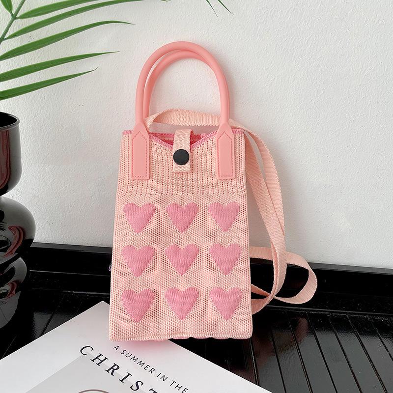 Korean Style Knitted Mini Crossbody Phone Bag – Women's Small Square Handbag