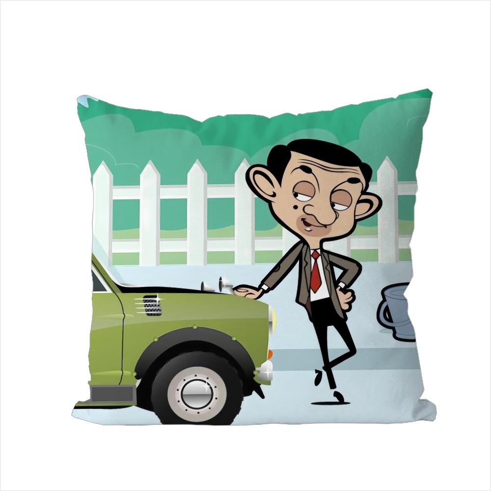 Mr Bean Pillow Case For Car Sofa Decorative Home Doublesided Print Plush Square Throw Pillow Cushion Cover