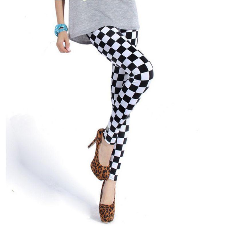 checkered print leggings