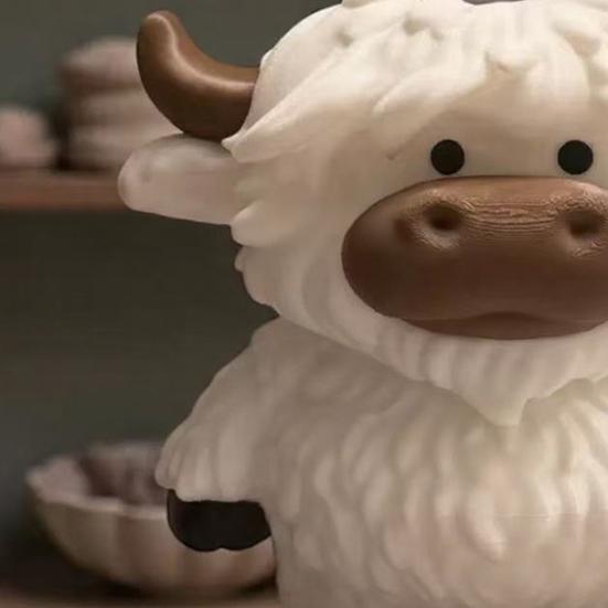 Seifenspender Highland Kuh Figur Handgefertigtes Design Seifenpumpe Auslaufsicher Badezimmer Küche Lotion Flasche
