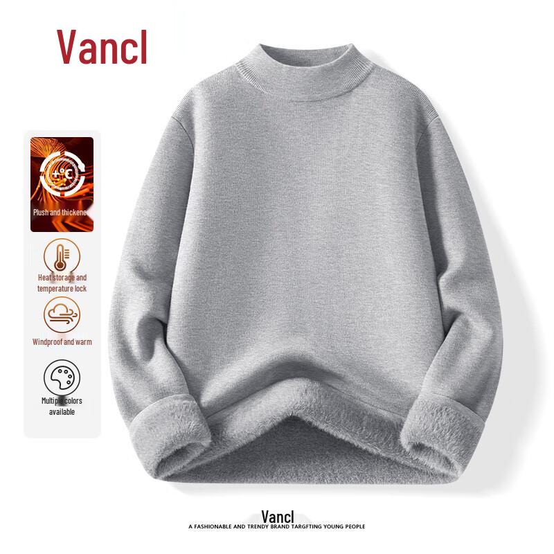

VANCL Men s Half-High Collar Fleece Lined Sweater 3XL