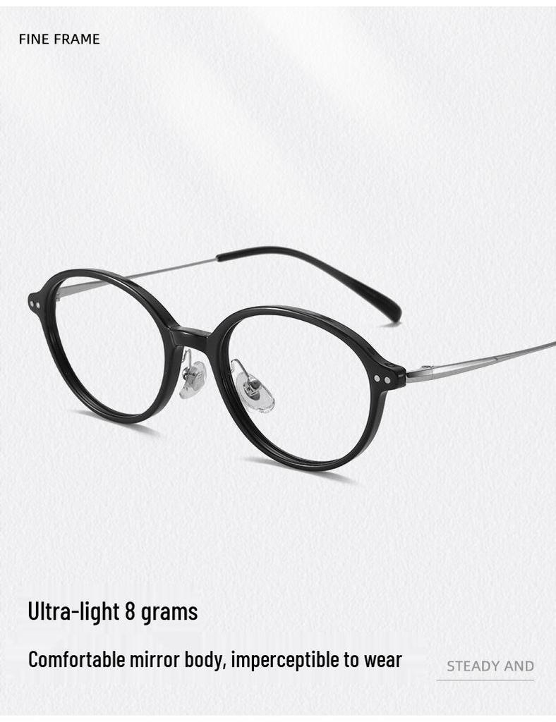 TR Frame Titanium Leg Oval Tortoiseshell Glasses for Women, Style Ti0185 - Suitable for Prescription Lenses