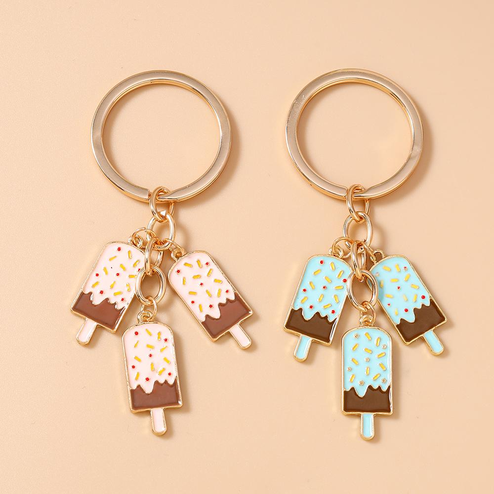 Fashion Ice Cream Keychain Simulation Food Key Ring Pendants for Women Girls Handbag Decor DIY Key Chain Jewelry Gifts