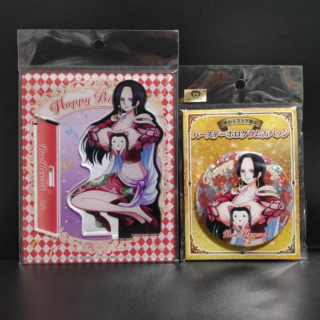 Used One Piece Mugiwara Store Limited Hancock Birthday Acrylic Stand Can Badge