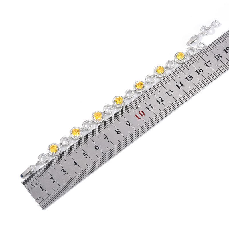 Popular Jewelry Accessories Colored Zircon Jewelry Bracelet Brass Plated Platinum Handmade