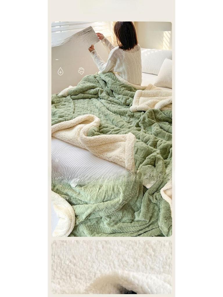 Koc z polaru koralowego - Miękki szal na sofę i do biura