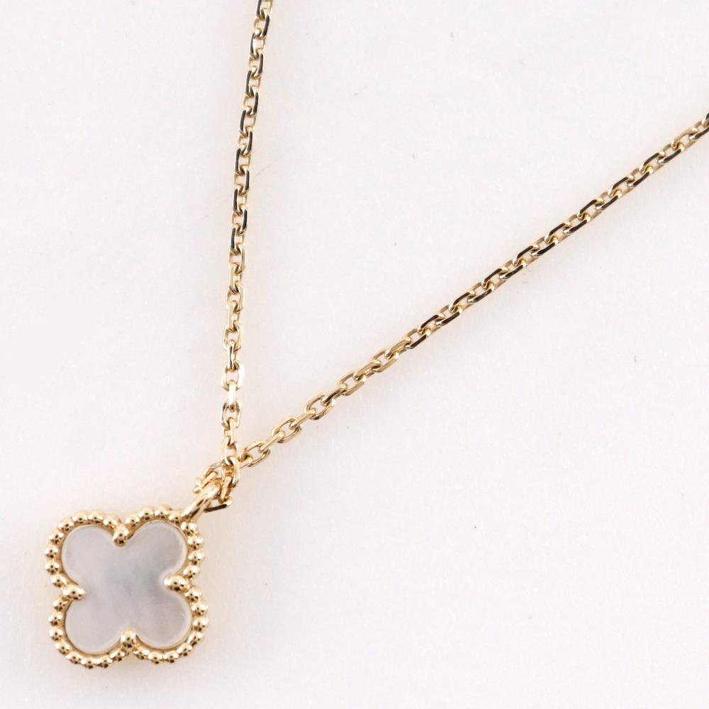 Van Cleef & Arpels Sweet Alhambra Necklace K18 yellow gold/White shell flour 2.8g Women Used