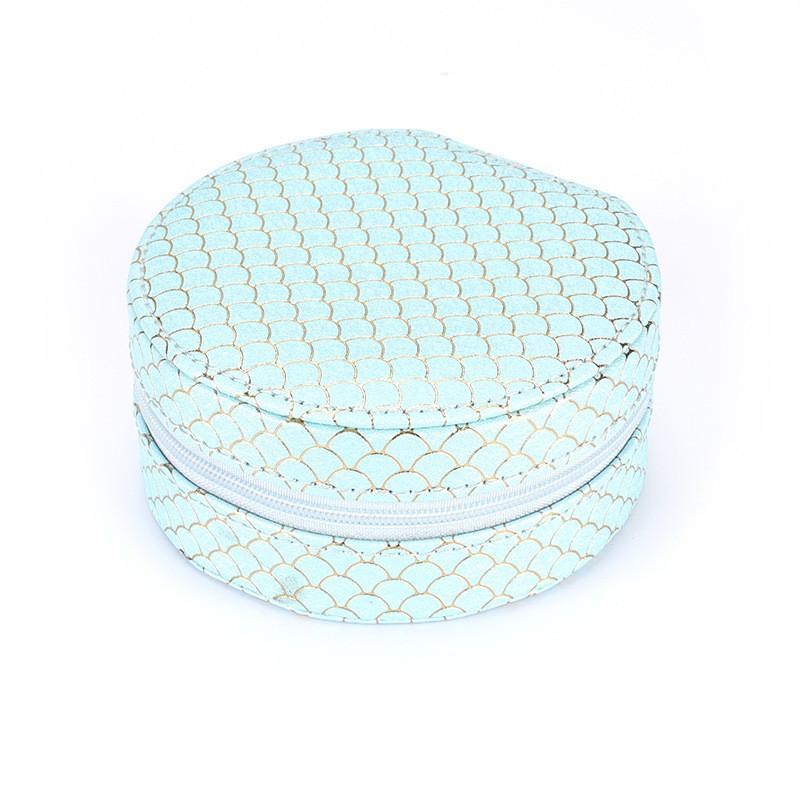Jewelry Box Soft Leather Round Storage Organizer With Multiple Compartments For Gift Giving