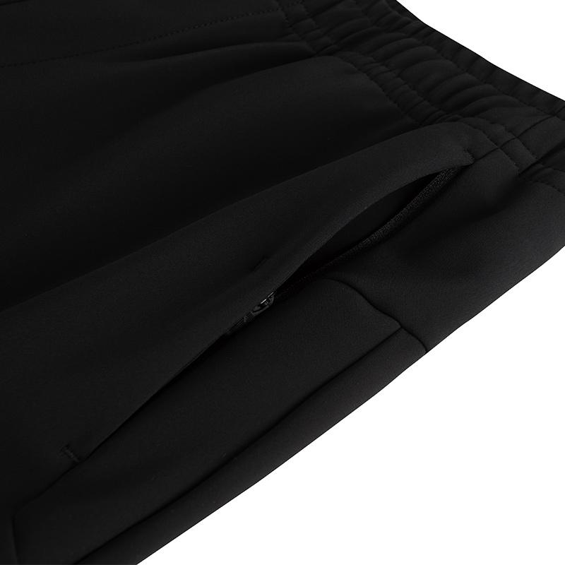 Anta Comfortable Solid Color Fleece Versatile Sports Long Pants Men Bottoms Black 152517307N-3