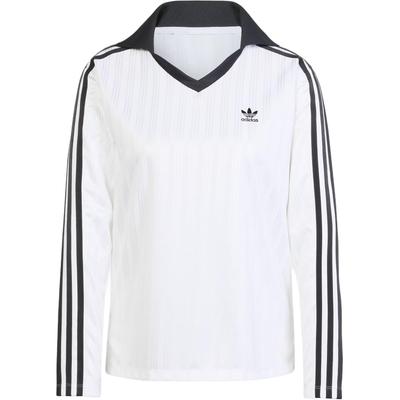 Orijinaller Adicolor Futbol Jakarlı Logo Çizgili Uzun Kollu Polo Tişört Kadın üst Beyaz JD2605