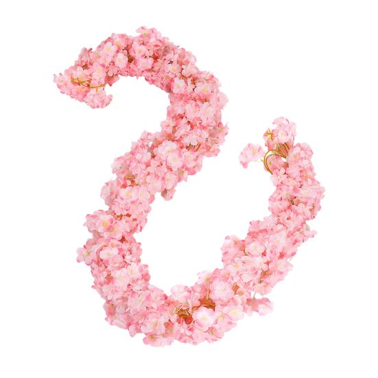 70.8" Cherry Blossom Flowers Garland Artificial Pink Flower Vine Hanging Faux Silk Flower Garland for Home Wedding Garden Party Arch Decor