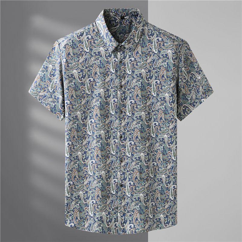 

Мужская модная экспортная мода, рубашка с коротким рукавом для полных мужчин 9203 beige 185/2XL [80.00 kg-90.00 kg]]