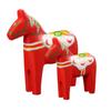 Hand-Painted Swedish Dala Horse Ornament Pair – Creative Wooden Craft for Weddings