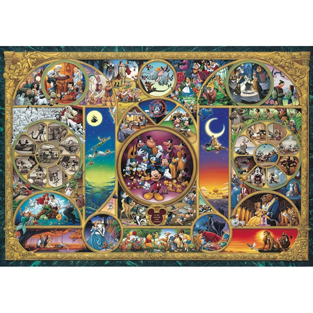 Tenyo Disney Character World 1000-Piece Jigsaw Puzzle with Glue, Tool, and Service Card (29.7x42cm)