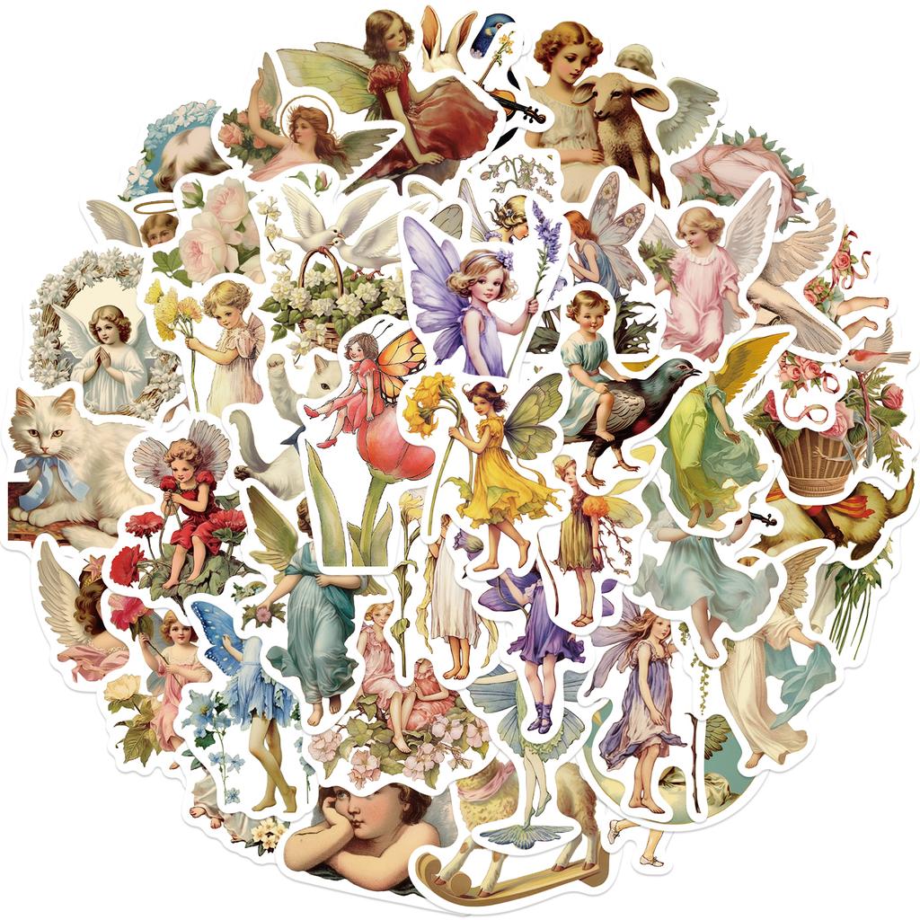 50pcs Elf Fairytale Cute Angel Stickers Decoration Skateboard Laptop Bike Suitcase Wall Decals
