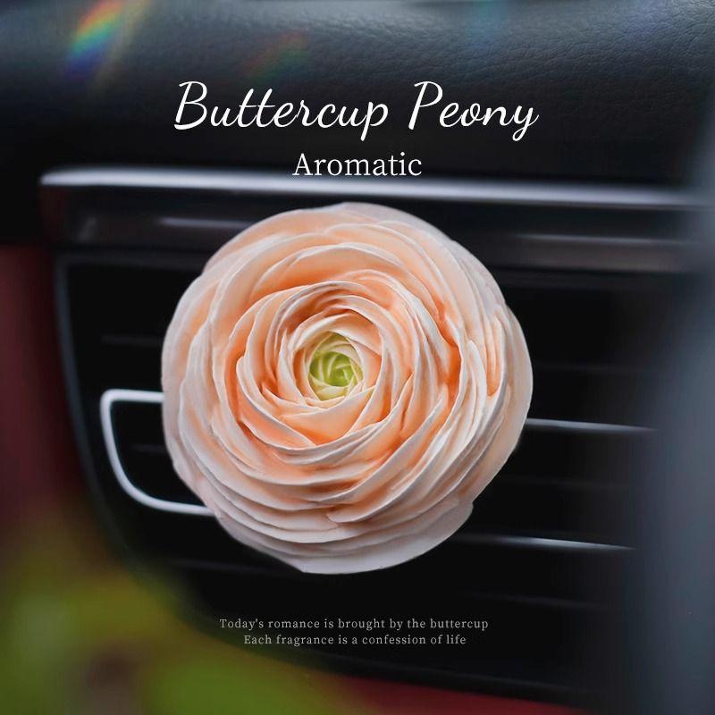 Air Outlet Flower Aromatherapy Car Decoration Gardenia Tulip Rose Peach Blossom Car Perfume Fragrant Stone Pendant
