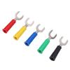 10pcs Fork Spade Wire Connectors 8mm 0.3in U Type Brass Material PVC Appearance 4mm 0.2in Hole Y Type Banana Plug