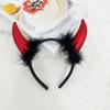 Kostüm Halloween Haarband Haaraccessoires Glitzer-Haarband Schwarzes Teufelshorn-Haarband Herren