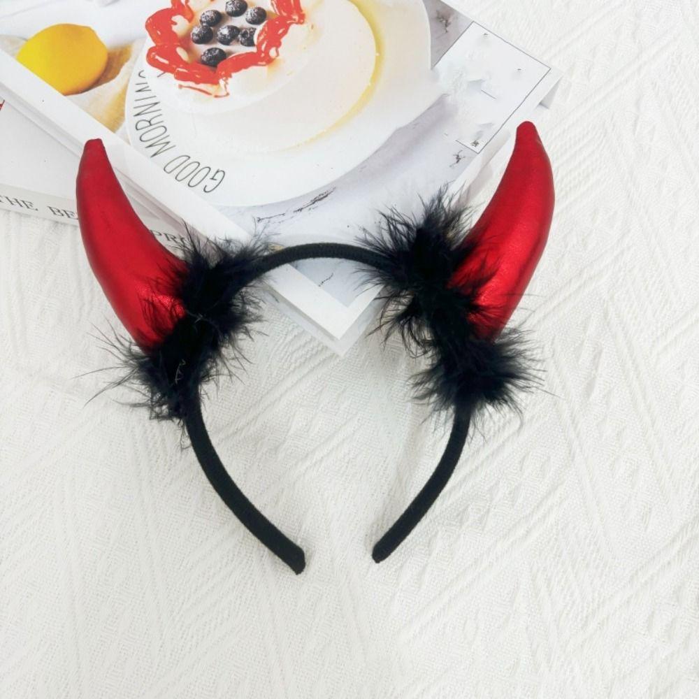 Kostüm Halloween Haarband Haaraccessoires Glitzer-Haarband Schwarzes Teufelshorn-Haarband Herren