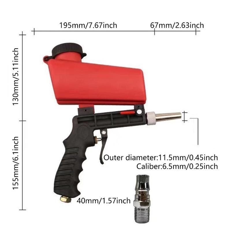 Gravitys Pneumatic Sandblasting Guns Sand Blasters Kit with Adjustable Pressure for DIY Projects and Surfaces Cleaning