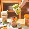 Portable Oatmeal & Yogurt Glass Jar with Lid - Transparent Breakfast, Milkshake, Cereal, or Water Cup