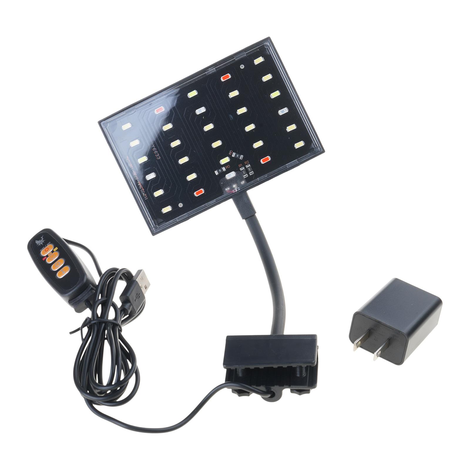 

Full Spectrum LED Lighting for Aquariums Enegry Saving USB Operated Clip On Fishtanks Lighting for Terrariums Flexible B